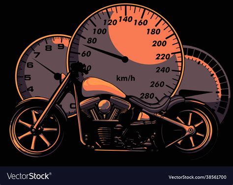 Custom Motorcycle With Speedometer Royalty Free Vector Image