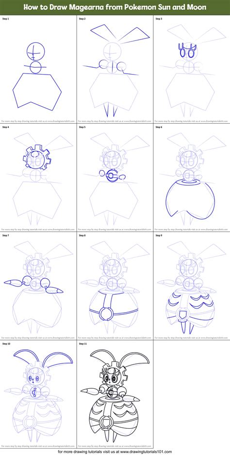 How To Draw Magearna From Pokemon Sun And Moon Pokémon Sun And Moon