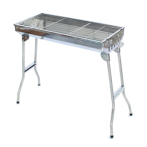 Camping Picnic Folding Bbq Grill Barbecue Charcoal Stainless Steel