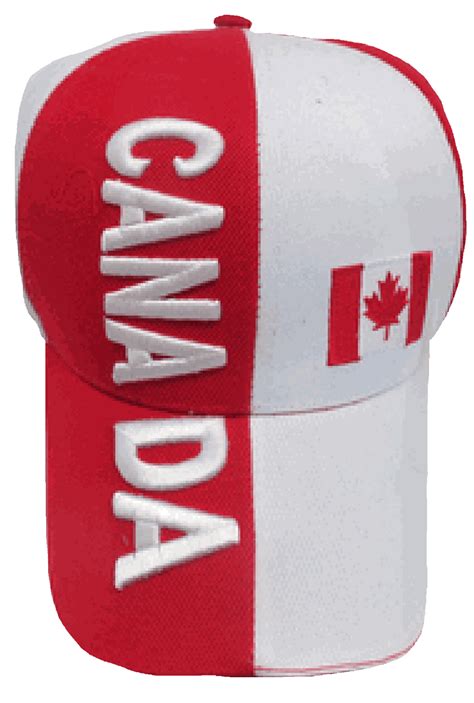 Canada Baseball Cap Canadian Ball Hat Red And White With Maple Leaf Em