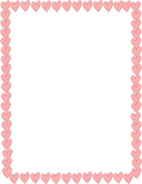 Pink Hearts Border Page Frames Holiday Clipart