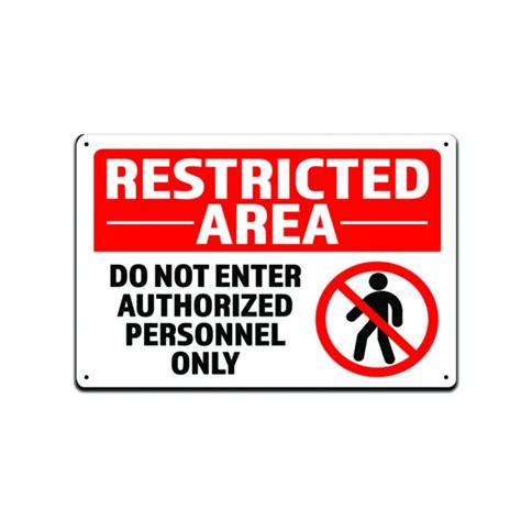 Restricted Area Do Not Enter Authorized Personnel Only X Aluminum