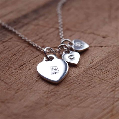 Personalised Sterling Silver Hearts Necklace Make It With Words