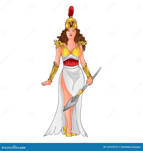Greek God And Goddess Vector Illustration Series Athena Stock Vector
