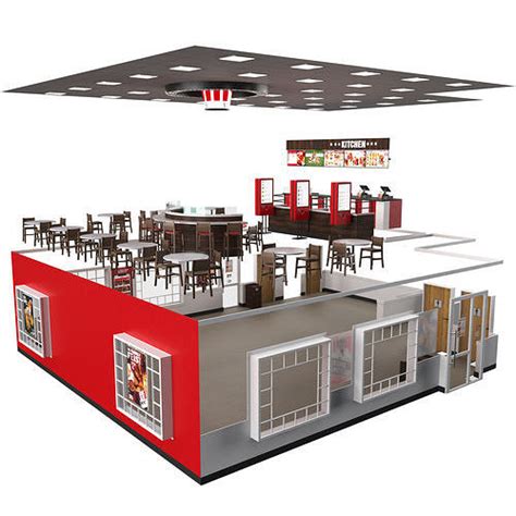 Kfc Interior Cafe D Model Cgtrader