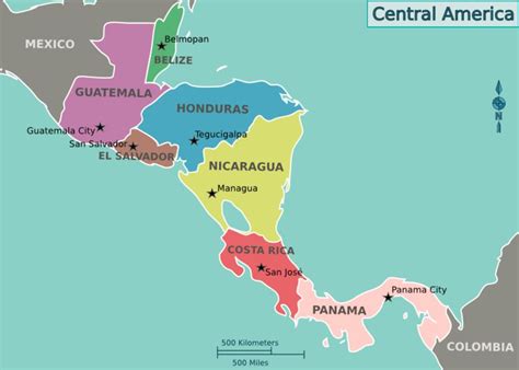 Interaktive weltkarte mit ländern und staaten. Karte Mittelamerika Staaten | hanzeontwerpfabriek