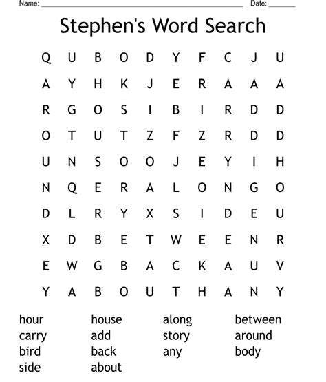 Stephens Word Search Wordmint