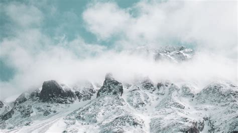 Wallpaper Mountains Snowy Clouds Snow Landscape Hd Picture Image