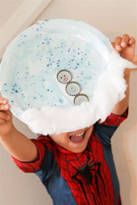 Paper Plate Snowman Scene Plates Snowman Winter Crafts For Kids