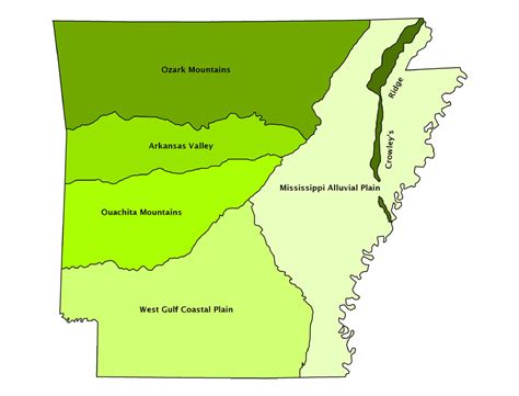 Natural Divisions Map Encyclopedia Of Arkansas