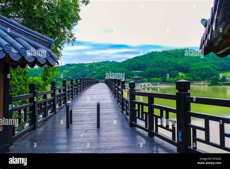 Wolyeonggyo Wooden Bridge At Andong City South Korea Stock Photo Alamy