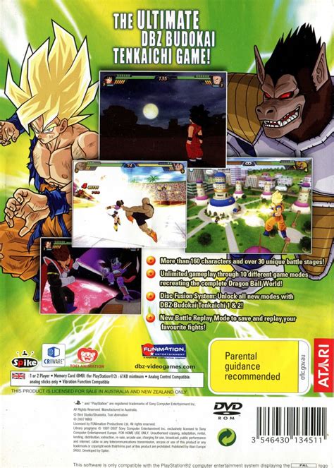 Budokai tenkaichi 3 delivers an extreme 3d fighting experience, improving upon last year's game with over 150 playable characters, enhanced fighting techniques, beautifully refined effects and shading techniques, making each character's effects more realistic. Dragon Ball Z: Budokai Tenkaichi 3 (2007) PlayStation 2 box cover art - MobyGames