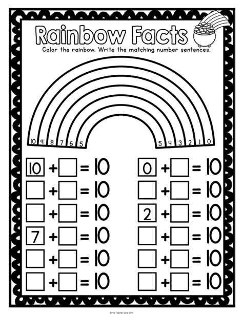 Rainbow Maths Worksheet