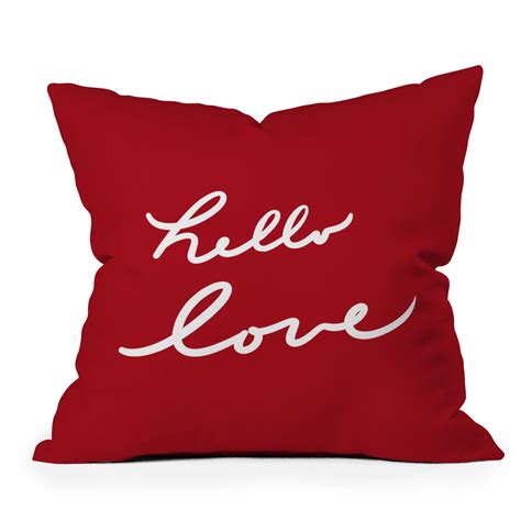 Hello Love Red Throw Pillow Lisa Argyropoulos