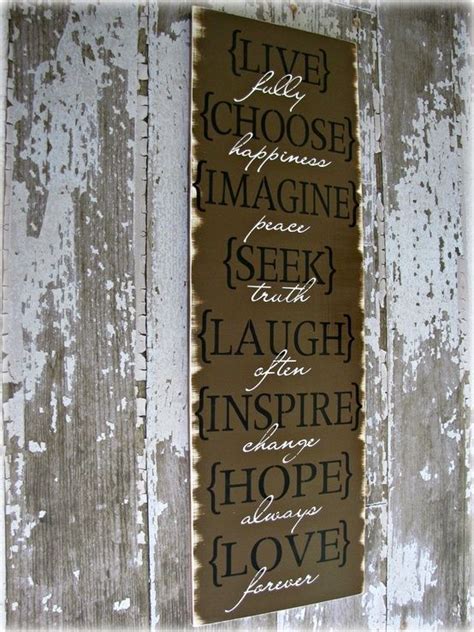 Life Rules Sign New Live Choose Imagine Seek Laugh Inspire Hope