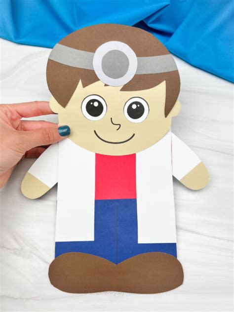 Doctor Paper Bag Puppet Craft Free Template