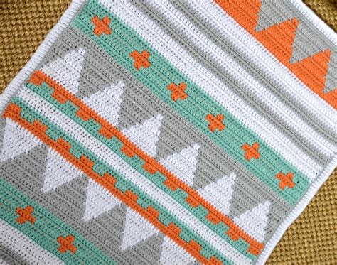 Crochet Pattern Baby Blanket Native American Style Afghan Etsy