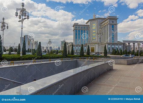 ASHGABAT TURKMENISTAN APRIL 18 2018 Buildings In The Center Of