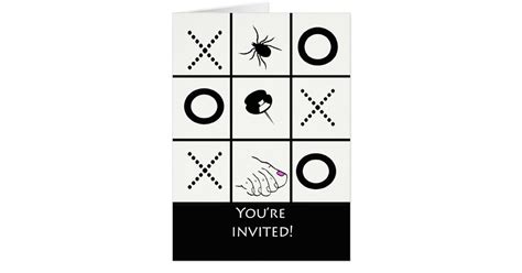 Game Night Invitation Funny Tic Tac Toe Card Zazzle