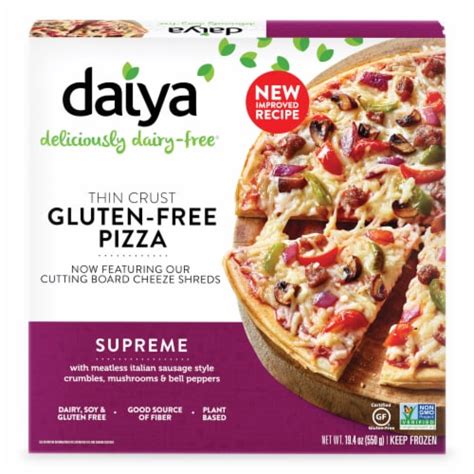 Daiya Supreme Dairy Free Gluten Free Vegan Thin Crust Frozen Pizza 194 Oz Frys Food Stores