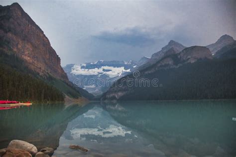 A View Of Lake Louise In The Evening Banff National Park Ab Canada