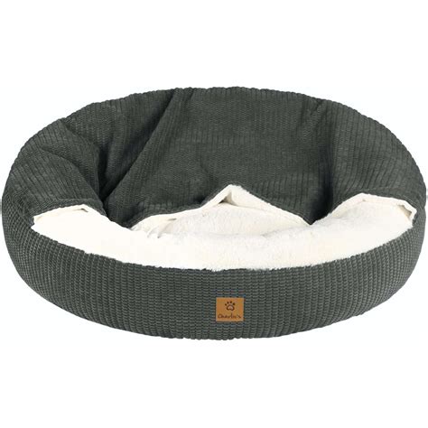 Charlies Snookie Hooded Calming Dog Bed Charcoal Large Woolworths
