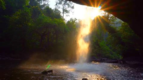 Calming Waterfall And Sunshine Relaxing Nature Sounds 10 Hours