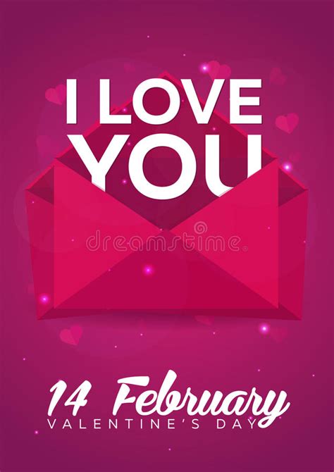 Poster Valentines Day Flat Pink Envelope On Pink Background Vector