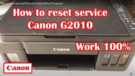 how to reset canon g2010 printer | Easy Without Programs! - YouTube