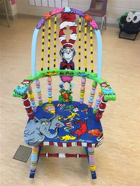 Dr Seuss Rocking Chair Dr Seuss Chairs Teacher Rocking Chairs Painted Rocking Chairs