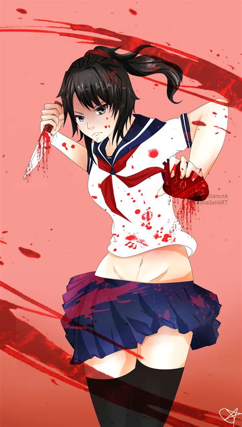 Yandere-Chan [with blood, ver.2] by ConstanceA on DeviantArt