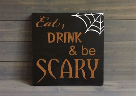 Eat Drink And Be Scary Custom Halloween Wood Sign By Rusticstrokes