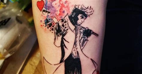 $60 deposit required for appointment. Forearm tattoo of X-Men character Gambit, by Jay Shin.