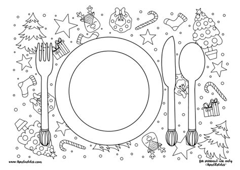 Kleurplaat kerstplacemat