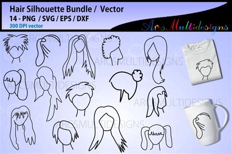 Hairs Silhouette Svg Hairs Outline Svg Hairs Hairs Vector Etsy