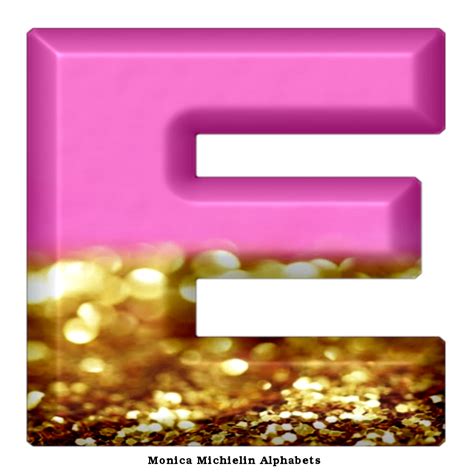Monica Michielin Alphabets Pink Golden Glitter Alphabet Letters Png