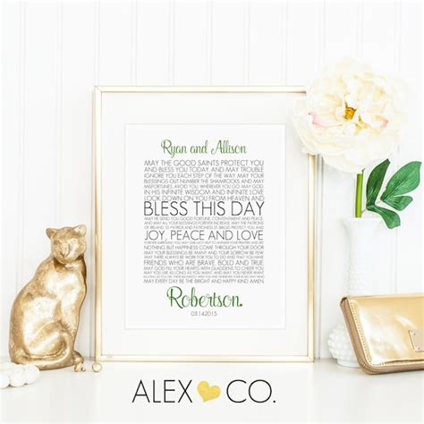 Personalized Irish Wedding Blessing By Alexandcoprintables On Etsy
