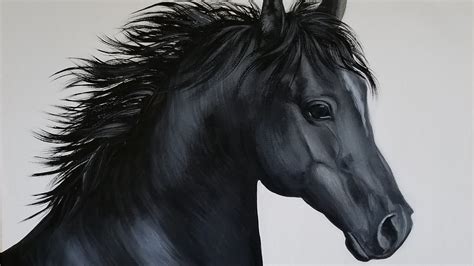 Black Horse Acrylic Painting Live Tutorial Youtube