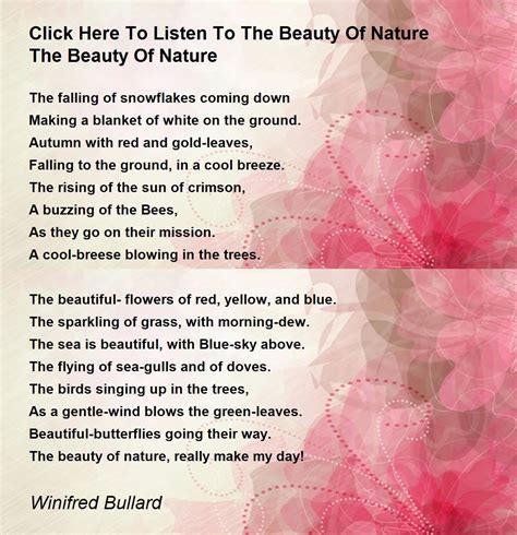 Click Here To Listen To The Beauty Of Nature The Beauty Of Nature Poem