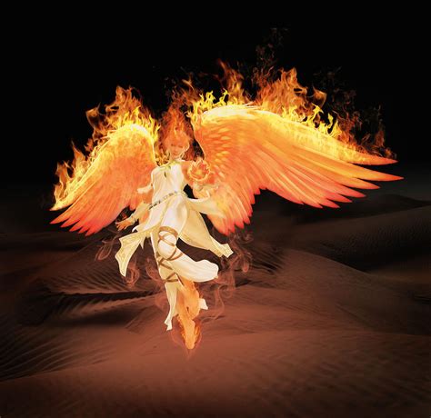 Angel Of Fire Digital Art By Barroa Artworks Pixels
