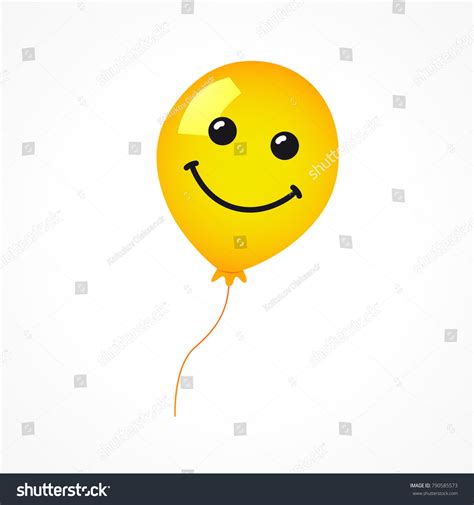 Smiling Yellow Balloon On White Background Stock Vector Royalty Free