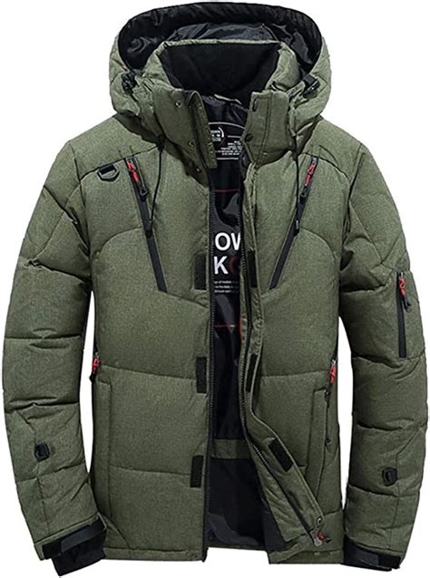 men s hooded white duck down winter coat warm puffer jacket thicken cotton coat with removable