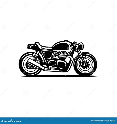 Cafe Racer Motorcycle Silhouette Motor Bike Vector Isolated