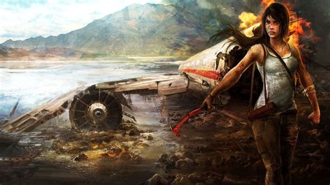 Artwork Concept Art Tomb Raider Eyes Face Bow Video Games Lara