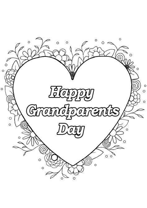 Happy grandparents day to color for children - Happy Grandparents day