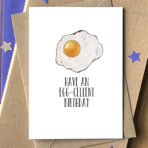 Have An Egg Cellent Birthday Funny Card By Becka Griffin Illustration