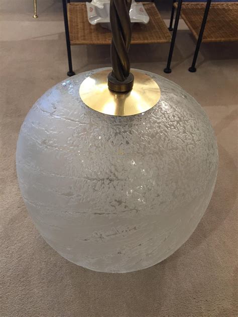 Textured Frosted Murano Glass Globe Pendant Light At 1stdibs