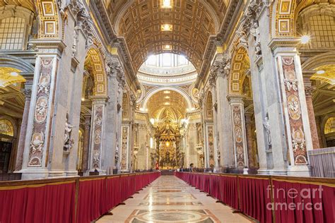 Interior Of St Peter Basilica Vatican City Rome Italy Photograph By