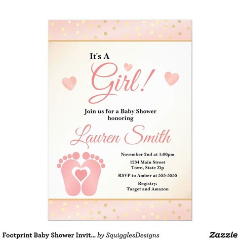 See more ideas about baby shower, shower, baby boy shower. Footprint Baby Shower Invitation Girl, Baby Toes | Zazzle ...