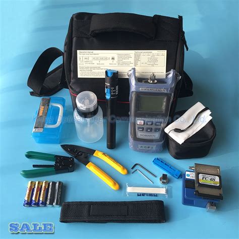 14 Pcs Fiber Optic Ftth Tool Kit With Fc 6s Fiber Cleaver And Optical Power Meter 5km Visual